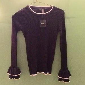 XXI Black Frilled Sweater